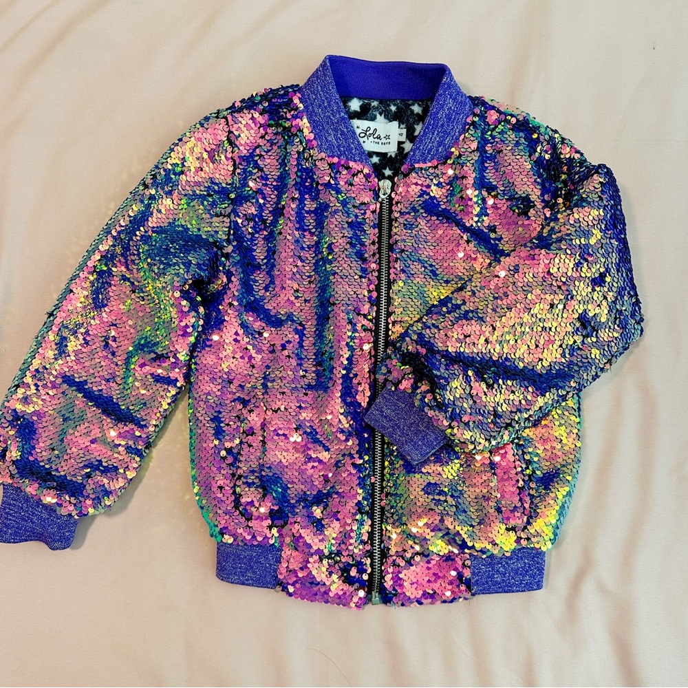 Lola + The Boys Magic Mermaid Sequin Bomber Jacket
